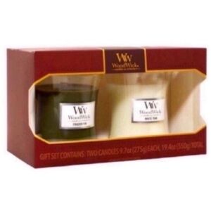 New Woodwick White Teak Candle and Woodwick Fraser Fir Candle Set